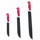 KIT - 3 Facas com Bainhas de Couro Artesanais